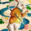 Madame Treacle Alice In Wonderland - White Rabbit Fandangle Greetings Card