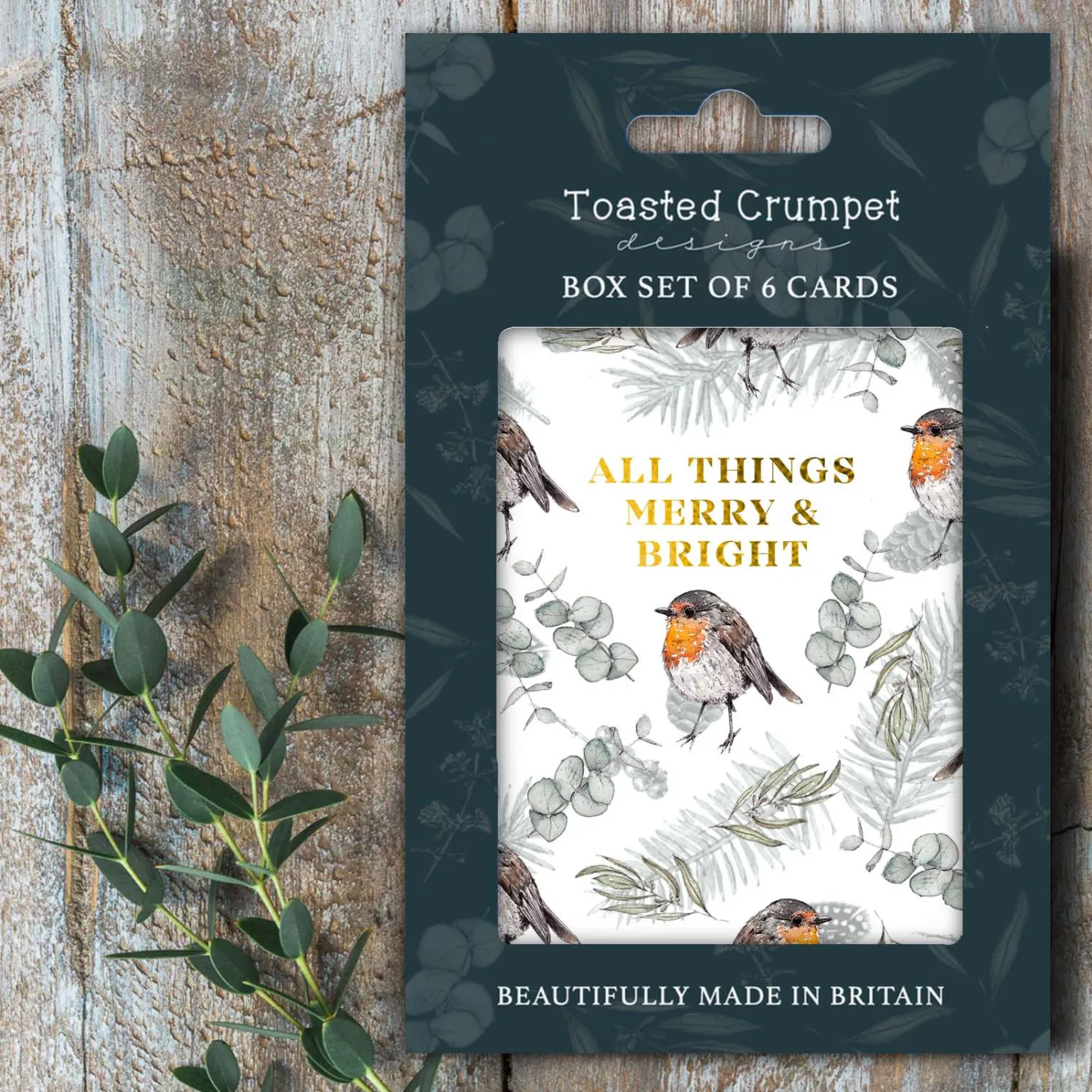 Toasted Crumpet All Things Merry & Bright Set of 6 Boxed Mini Christmas Cards
