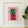 Lucky Lobster Aloe Plant Print Framed