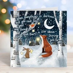 Fox Under The Moon 'A Star Above' Greeting Card