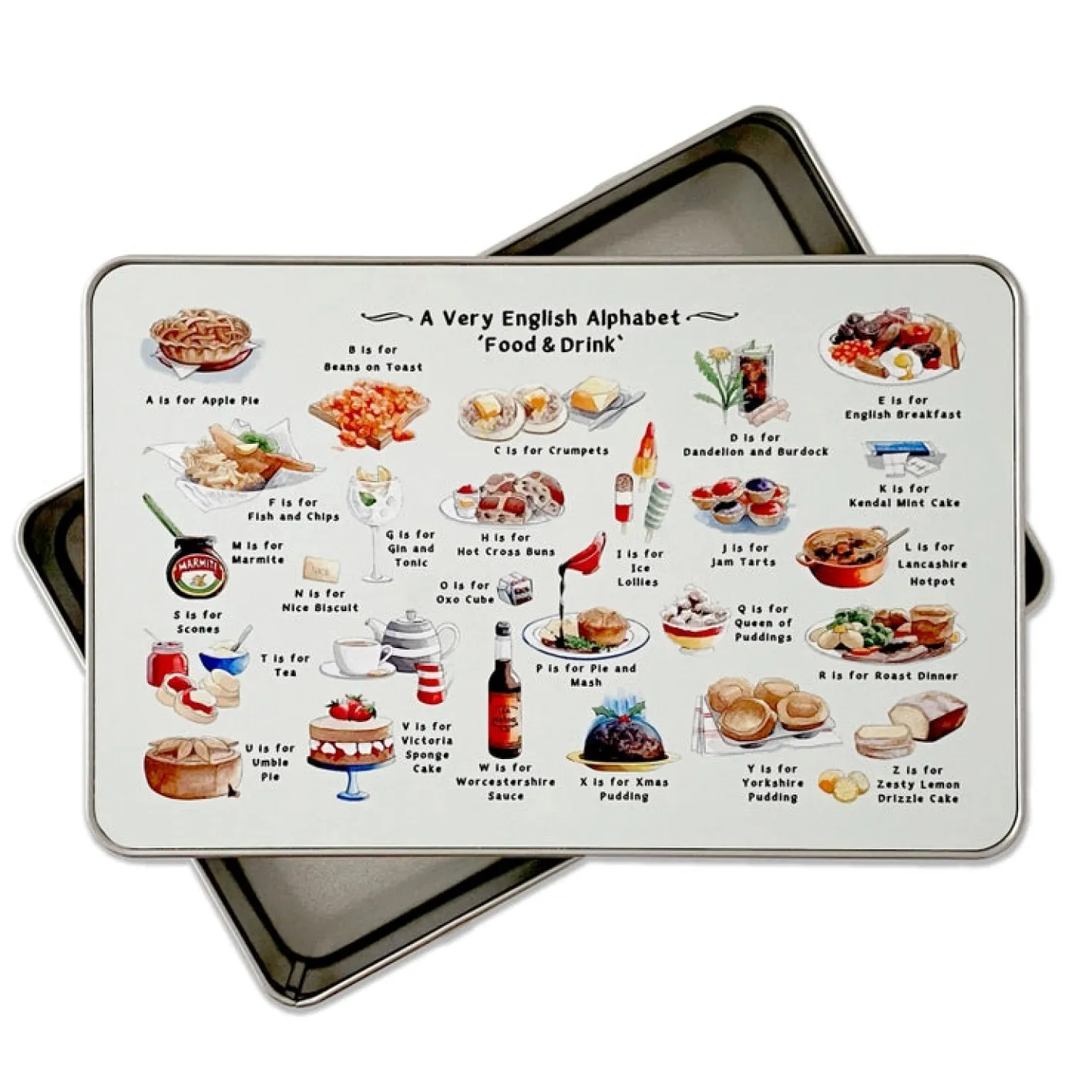 Yeti A Very English Alphabet 'Food and Drink' Storage Tin