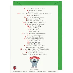 Yeti A Very Welsh Alphabet Greeting Card