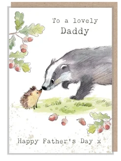 Paper Shed Design Badger and Hedgehog Father's Day Greetings Card