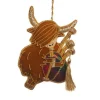 St. Nicolas Bagpiping Highland Cow Decoration