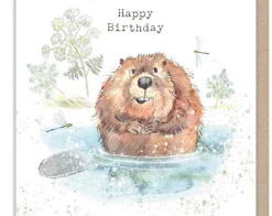 Paper Shed Design Beaver - "Happy Birthday" Greetings Card