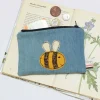 Poppy Treffry Bee Embroidered Flat CoinPurse
