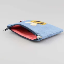 Poppy Treffry Bee Embroidered Flat CoinPurse
