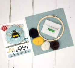 The Crafty Kit Co. Bee in a Hoop Needle Felting Kit