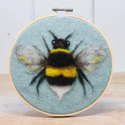 The Crafty Kit Co. Bee in a Hoop Needle Felting Kit