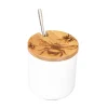 Selbrae Bee Oak & Ceramic Jar & Spoon Set Dish