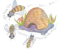 Emma Ball Bees & Hive Framed Print - Limited edition