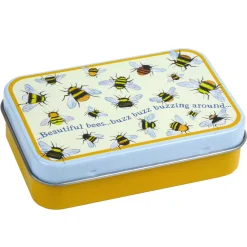 Emma Ball Bees Hinged Small Rectangular Tin