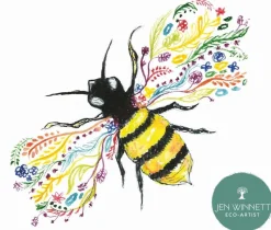 Jen Winnett Bee Signed Art Print