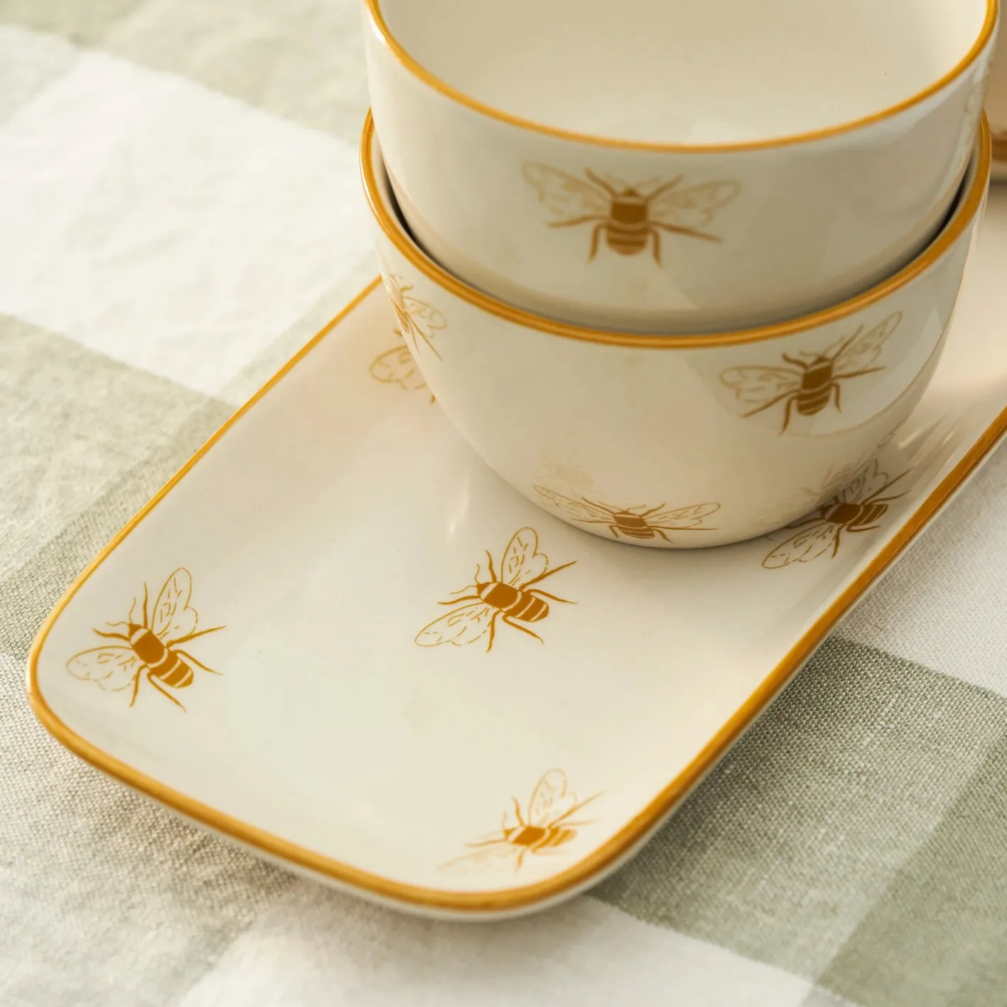 Sophie Allport Bees Stoneware set of 3 Nibbles Bowls