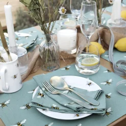 Sophie Allport Bees Teal Fabric Placemat - Set of 2