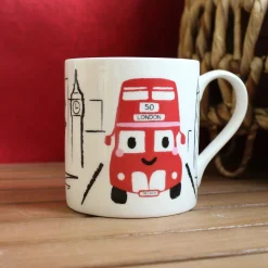 Mclaggan Smith Big Red Bus Bone China Mug
