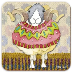Emma Ball Big Sheep in Sweaters Coaster