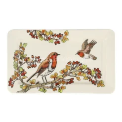 Emma Bridgewater Birds in the Hedgerow Rosehip & Robin Medium Oblong Plate