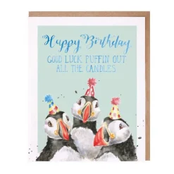 Wrendale Designs 'Birthday Candles' Puffin Birthday Greetings Card