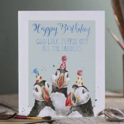 Wrendale Designs 'Birthday Candles' Puffin Birthday Greetings Card
