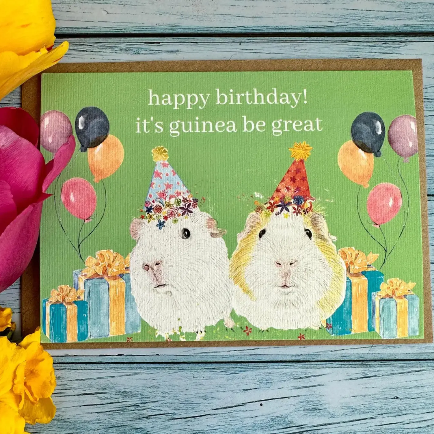 Jen Winnett Birthday Guinea Pigs Eco-Card