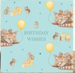 West Country Designs 'Birthday Wishes' Cat & Mice Birthday Card
