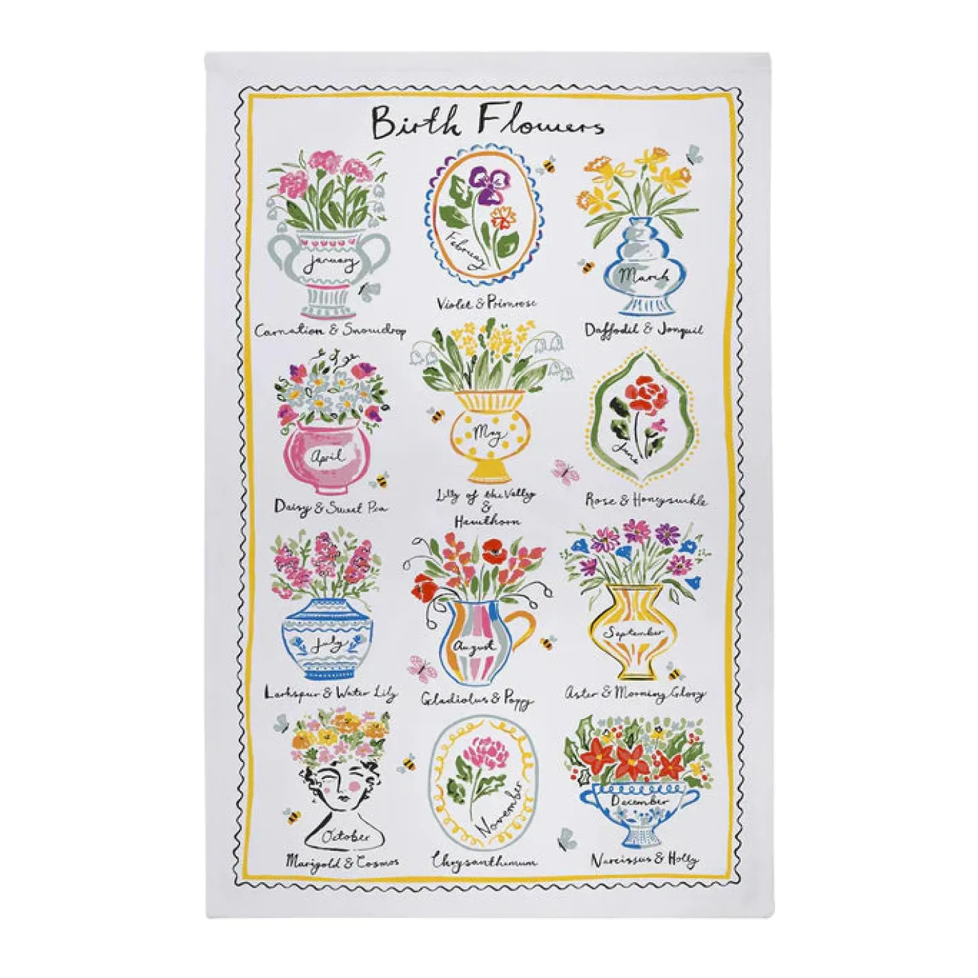 Ulster Weavers Birth Flowers Tea Cotton Tea Towel