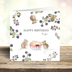 West Country Designs Blackberry Mice Birthday Card