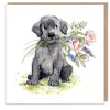 Paper Shed Design Black Labrador with Flowers Greetings Card