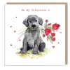 Paper Shed Design Black Labrador with Flowers "Be My Valentine" Greetings Card