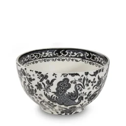 Burleigh Black Regal Peacock Mini Footed Bowl - 4.75in/12cm
