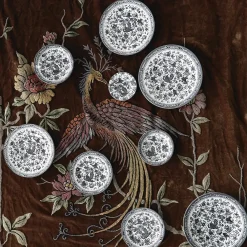 Burleigh Black Regal Peacock Small Plate 7 in