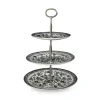Burleigh Black Regal Peacock 3 Tier Cake Stand