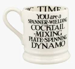Emma Bridgewater Black Toast King & Queen Set of 2 1/2 Pint Mugs