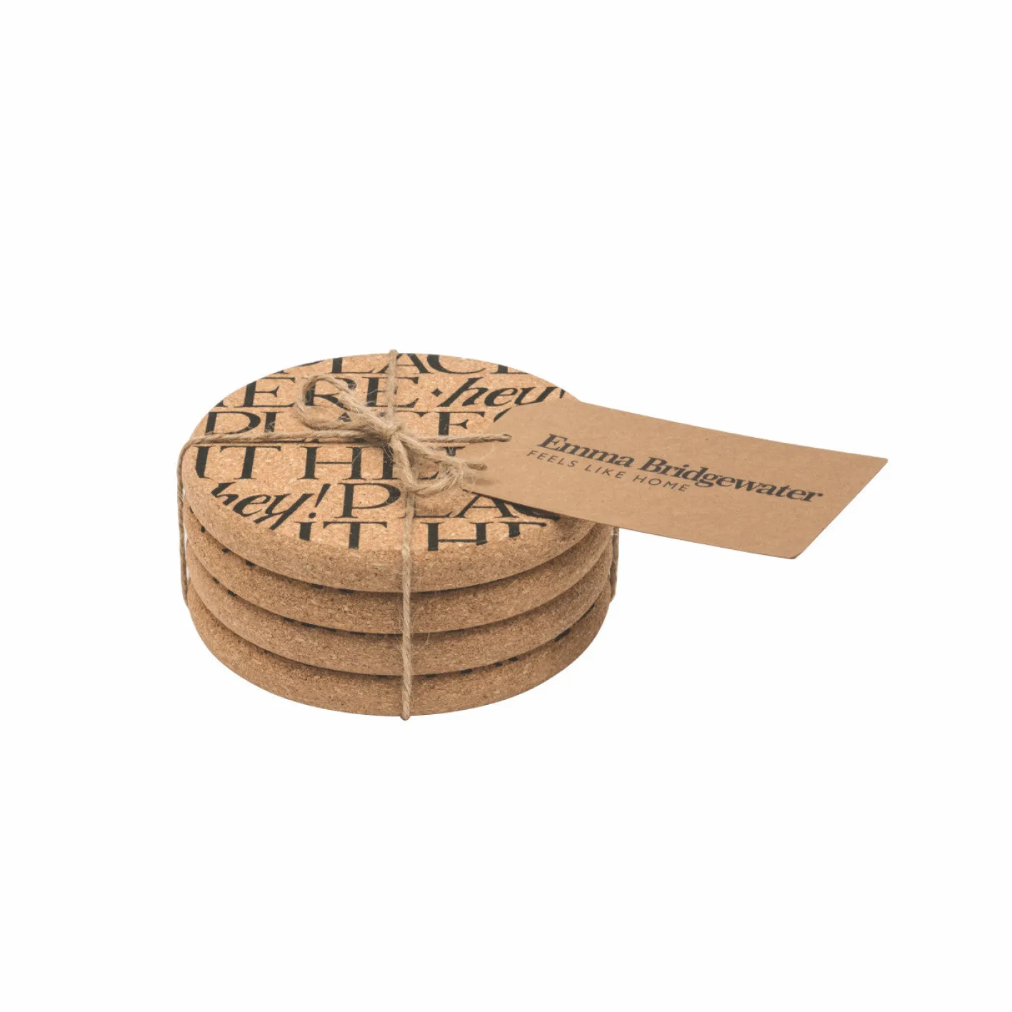 Emma Bridgewater Black Toast Set of 4 Cork Coasters