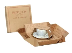 Burleigh Blue Asiatic Pheasant Teacup and Saucer 3 PC Boxed Set