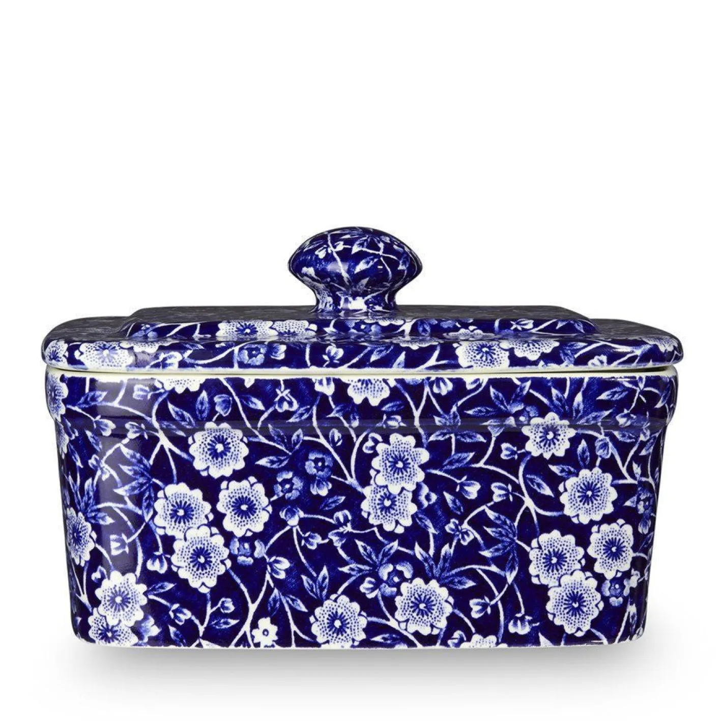 Burleigh Blue Calico Butter Dish