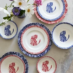 Burleigh Blue Calico Cats Cereal Bowl