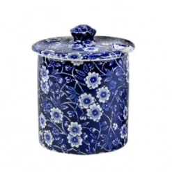 Burleigh Blue Calico Covered Jam/Sugar Pot