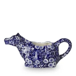 Burleigh Blue Calico Cow Creamer Boxed