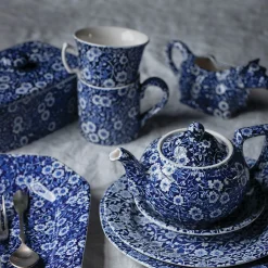 Burleigh Blue Calico Cow Creamer Boxed