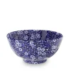 Burleigh Blue Calico Medium Footed Bowl