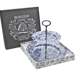 Burleigh Blue Calico 2 Tier Cake Stand