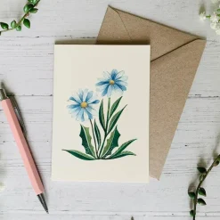 Becky Amelia Blue Daisies Greetings Card
