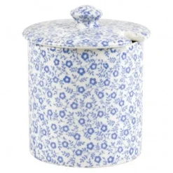 Burleigh Blue Felicity Covered Jam/Sugar Pot