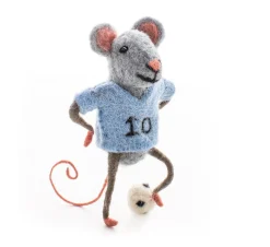 Sew Heart Felt Blue Footballer Mouse
