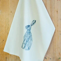 Lottie Day Blue Hare Tea Towel