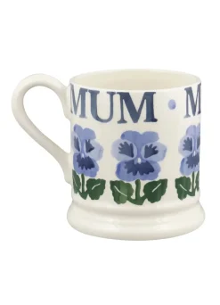 Emma Bridgewater Blue Pansies Mum 1/2 Pint Mug