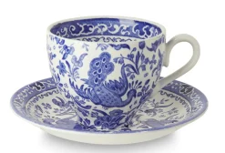 Burleigh Blue Regal Peacock Teacup and Saucer