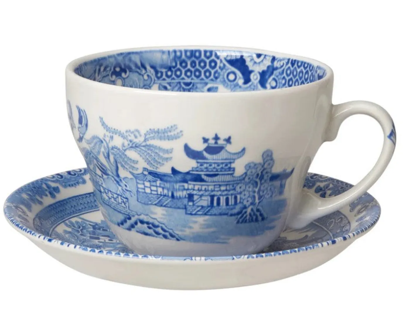 Burleigh Blue Willow Breakfast Cup and Saucer
